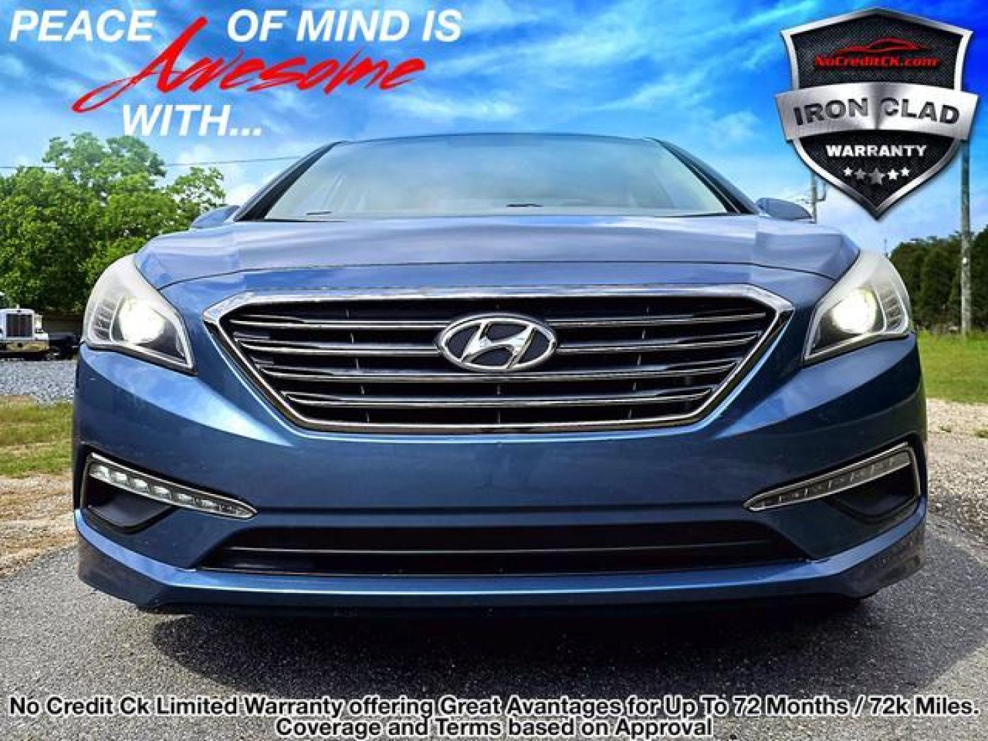 2015 Blue /Beige Hyundai Sonata Limited Sedan 4D (5NPE34AF6FH) with an 2.4L L4 DOHC 16V engine, Auto, 6-Spd w/Shiftronic and Drive Mode Select transmission, located at 18001 Kellogg Rd, Saucier, MS, 39574, (228) 832-1441, 139.421463, -76.641457 - Photo#1