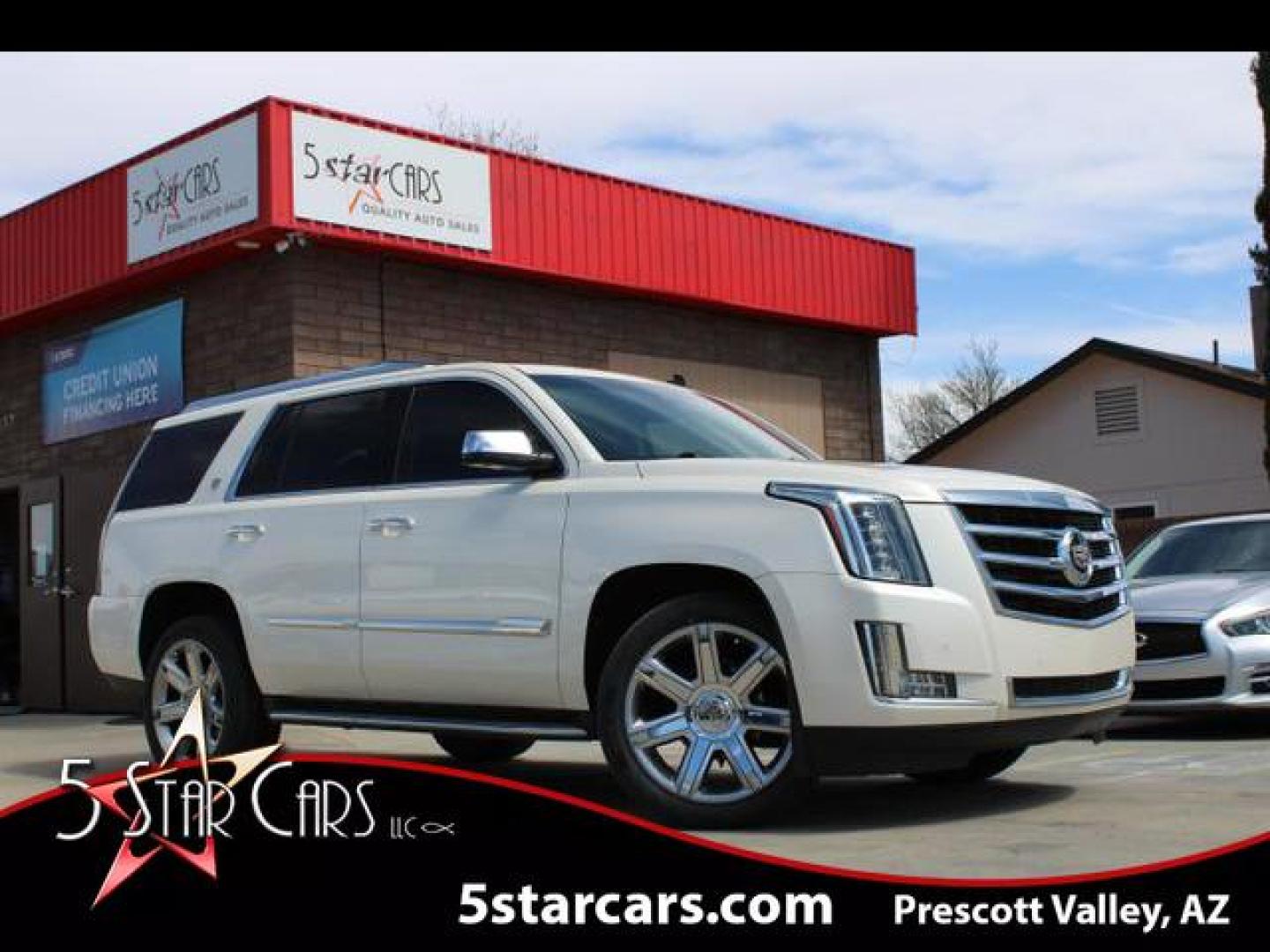 2015 White /Black Cadillac Escalade Luxury Sport Utility 4D (1GYS4BKJ6FR) , Auto, 6-Spd HD Overdrive transmission, located at 18001 Kellogg Rd, Saucier, MS, 39574, (228) 832-1441, 39.421459, -76.641457 - ~ TEXT or CALL 928 775 5O6O ~ 5STARCARS .C0M ~** FOUR WHEEL DRIVE! ~ LOADED ESCALADE LUXURY! ~ SUPER NICE!** EXCEPTIONAL CONDITION! Well Taken Care of! ** Inspected - Tested - Professionally Serviced and Renewed!** READY for MANY MORE Years of Service! CLEAN AutoCheck!** 1000mile/1month WARRANTY - Photo#0