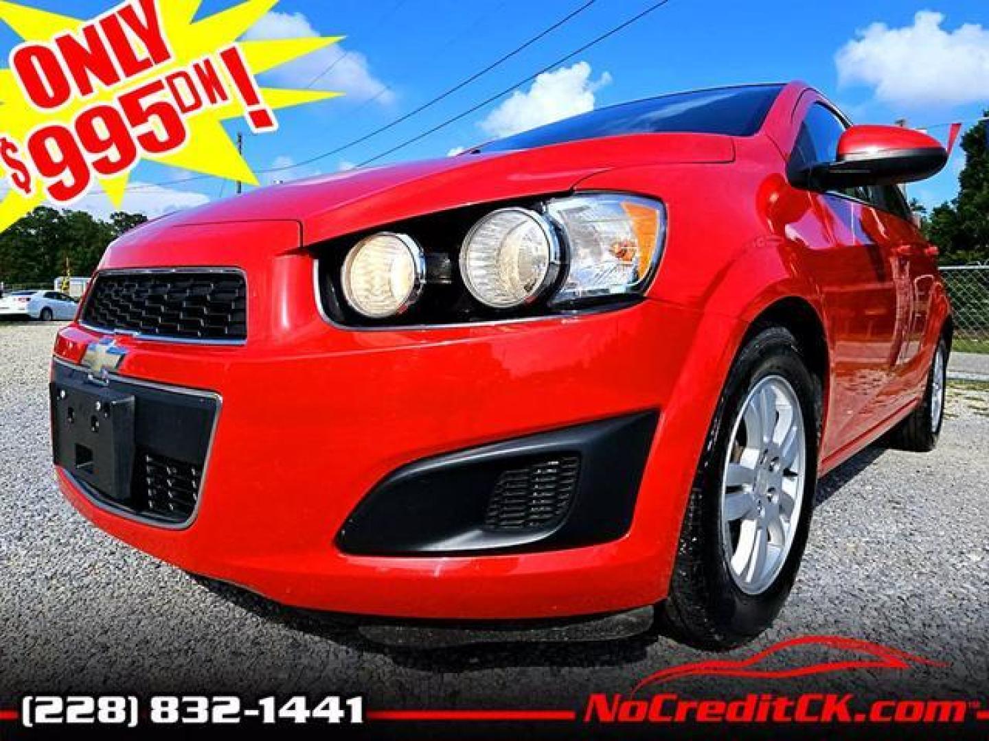 2012 Red /Grey Chevrolet Sonic LT Sedan 4D (1G1JC5SH7C4) , Automatic, 6-Spd transmission, located at 18001 Kellogg Rd, Saucier, MS, 39574, (228) 832-1441, 139.421463, -76.641457 - Photo#0